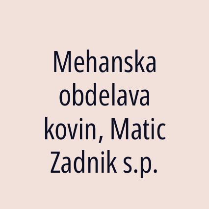 Mehanska obdelava kovin, Matic Zadnik s.p. - Logotip