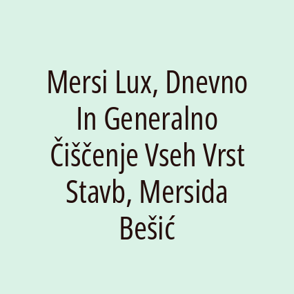 Mersi Lux, Dnevno In Generalno Čiščenje Vseh Vrst Stavb, Mersida Bešić - Logotip
