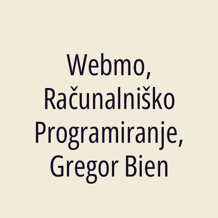 Webmo, Računalniško Programiranje, Gregor Bien