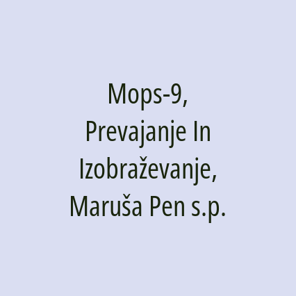 Mops-9, Prevajanje In Izobraževanje, Maruša Pen s.p. - Logotip