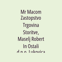 Mr Macom Zastopstvo Trgovina Storitve, Maselj Robert In Ostali d.n.o. Lukovica - Logotip