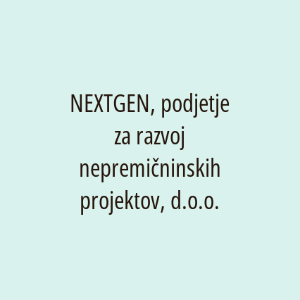 NEXTGEN, podjetje za razvoj nepremičninskih projektov, d.o.o. - Logotip