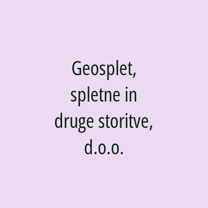 Geosplet, spletne in druge storitve, d.o.o.