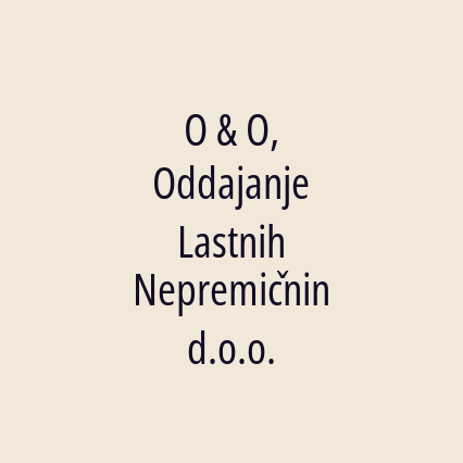 O & O, Oddajanje Lastnih Nepremičnin d.o.o. - Logotip