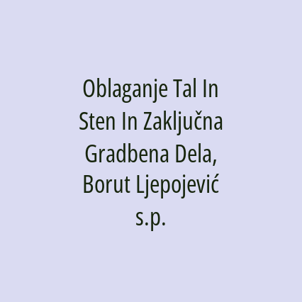 Oblaganje Tal In Sten In Zaključna Gradbena Dela, Borut Ljepojević s.p. - Logotip