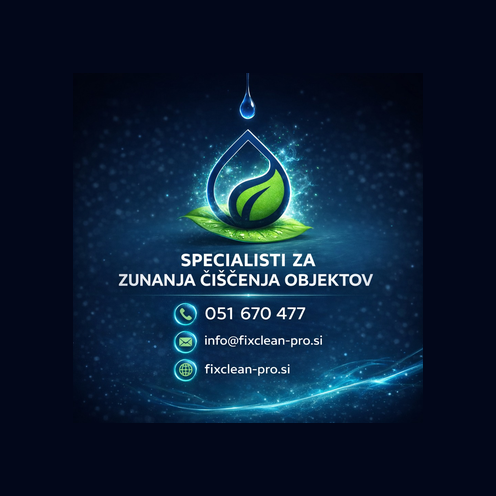Fixclean Pro, čiščenje fasad, sončnih celic, streh in dvorišč, Primož Dvanajščak s.p.