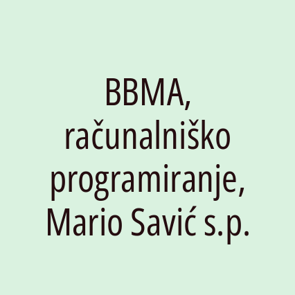 BBMA, računalniško programiranje, Mario Savić s.p.