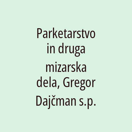 Parketarstvo in druga mizarska dela, Gregor Dajčman s.p. - Logotip