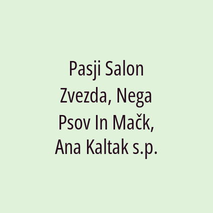 Pasji Salon Zvezda, Nega Psov In Mačk, Ana Kaltak s.p. - Logotip