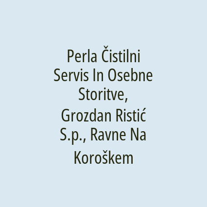 Perla Čistilni Servis In Osebne Storitve, Grozdan Ristić S.p., Ravne Na Koroškem - Logotip