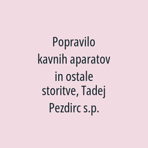 Popravilo kavnih aparatov in ostale storitve, Tadej Pezdirc s.p. - Logotip