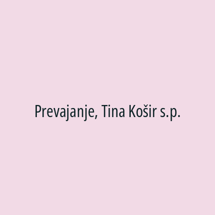 Prevajanje, Tina Košir s.p. - Logotip