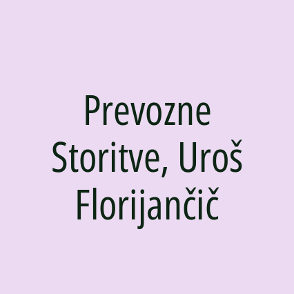 Prevozne Storitve, Uroš Florijančič - Logotip