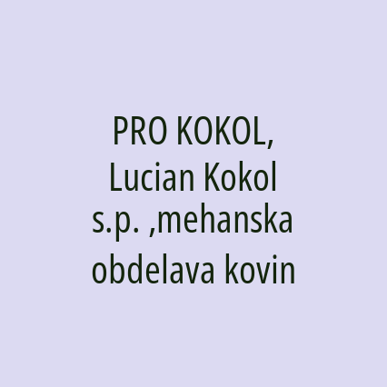 PRO KOKOL, Lucian Kokol s.p. ,mehanska obdelava kovin - Logotip