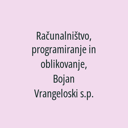 Računalništvo, programiranje in oblikovanje, Bojan Vrangeloski s.p. - Logotip