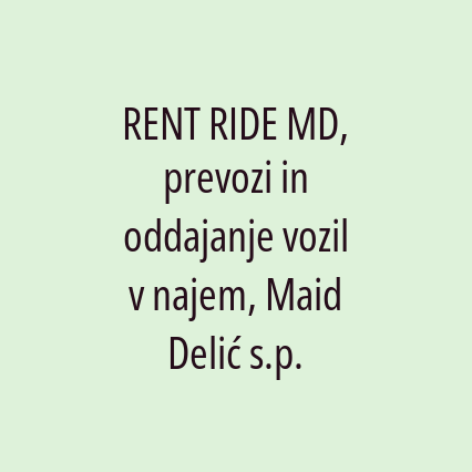 RENT RIDE MD, prevozi in oddajanje vozil v najem, Maid Delić s.p. - Logotip