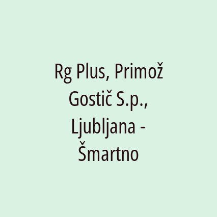 Rg Plus, Primož Gostič S.p., Ljubljana - Šmartno - Logotip