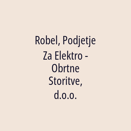 Robel, Podjetje Za Elektro - Obrtne Storitve, d.o.o. - Logotip