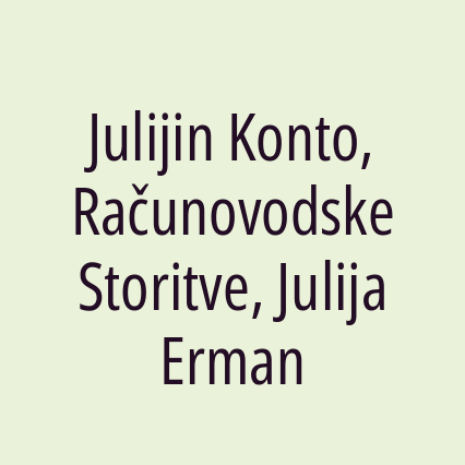 Julijin Konto, Računovodske Storitve, Julija Erman
