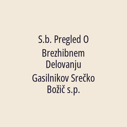 S.b. Pregled O Brezhibnem Delovanju Gasilnikov Srečko Božič s.p. - Logotip