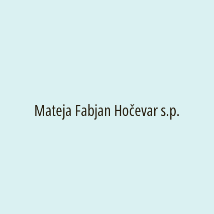 Mateja Fabjan Hočevar s.p.