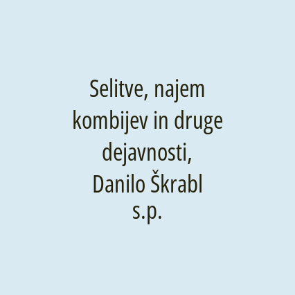 Selitve, najem kombijev in druge dejavnosti, Danilo Škrabl s.p. - Logotip