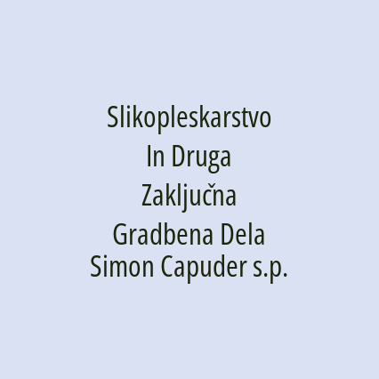 Slikopleskarstvo In Druga Zaključna Gradbena Dela Simon Capuder s.p. - Logotip