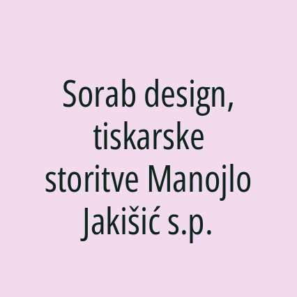 Sorab design, tiskarske storitve Manojlo Jakišić s.p. - Logotip