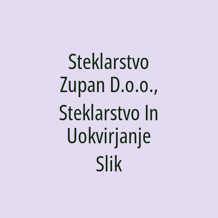 Steklarstvo Zupan D.o.o., Steklarstvo In Uokvirjanje Slik - Logotip