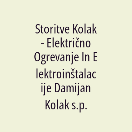 Storitve Kolak - Električno Ogrevanje In Elektroinštalacije Damijan Kolak s.p. - Logotip