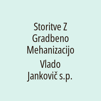 Storitve Z Gradbeno Mehanizacijo Vlado Jankovič s.p. - Logotip