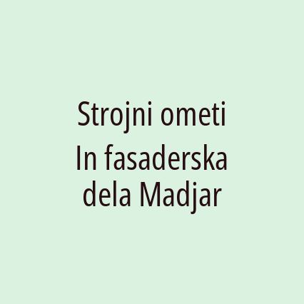 Strojni ometi In fasaderska dela Madjar - Logotip