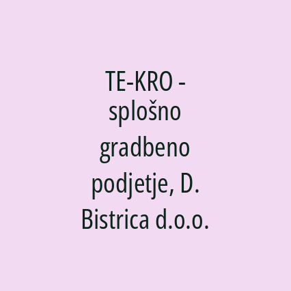 TE-KRO - splošno gradbeno podjetje, D. Bistrica d.o.o. - Logotip