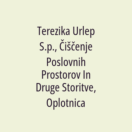 Terezika Urlep S.p., Čiščenje Poslovnih Prostorov In Druge Storitve, Oplotnica - Logotip