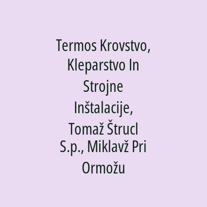 Termos Krovstvo, Kleparstvo In Strojne Inštalacije, Tomaž Štrucl S.p., Miklavž Pri Ormožu - Logotip