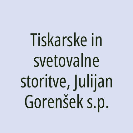 Tiskarske in svetovalne storitve, Julijan Gorenšek s.p. - Logotip