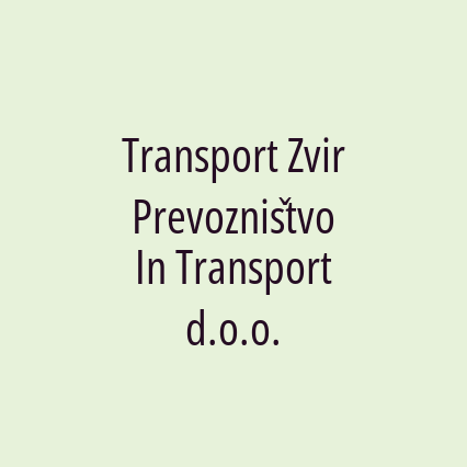 Transport Zvir Prevozništvo In Transport d.o.o. - Logotip