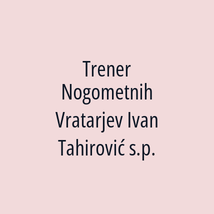 Trener Nogometnih Vratarjev Ivan Tahirović s.p. - Logotip