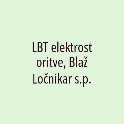 LBT elektrostoritve, Blaž Ločnikar s.p. - Logotip