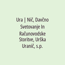 Ura | Nič, Davčno Svetovanje In Računovodske Storitve, Urška Uranič, s.p. - Logotip