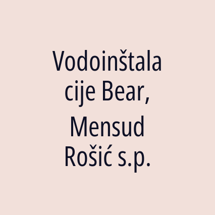 Vodoinštalacije Bear, Mensud Rošić s.p. - Logotip