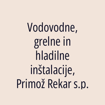 Vodovodne, grelne in hladilne inštalacije, Primož Rekar s.p. - Logotip