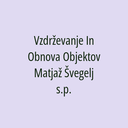 Vzdrževanje In Obnova Objektov Matjaž Švegelj s.p. - Logotip