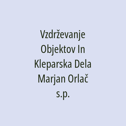 Vzdrževanje Objektov In Kleparska Dela Marjan Orlač s.p. - Logotip