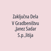 Zaključna Dela V Gradbeništvu,Janez Sadar S.p.,litija - Logotip