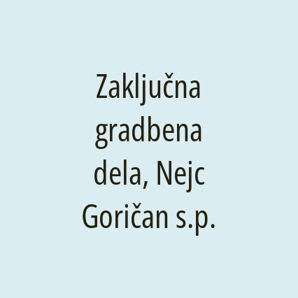 Zaključna gradbena dela, Nejc Goričan s.p. - Logotip