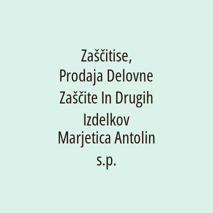 Zaščitise, Prodaja Delovne Zaščite In Drugih Izdelkov Marjetica Antolin s.p. - Logotip