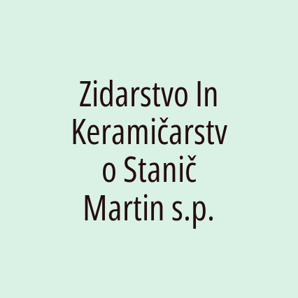 Zidarstvo In Keramičarstvo Stanič Martin s.p. - Logotip