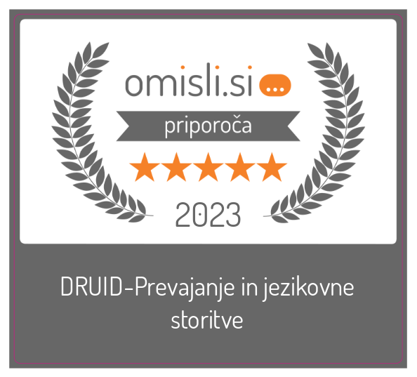 DRUID-Prevajanje in jezikovne storitve na Omisli.si - Ocena strank 4.9 od 9