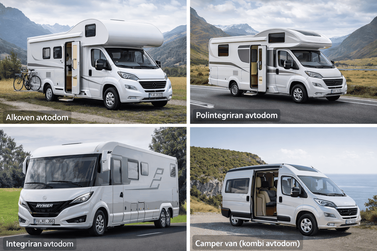 vrste in tipi avtodomov